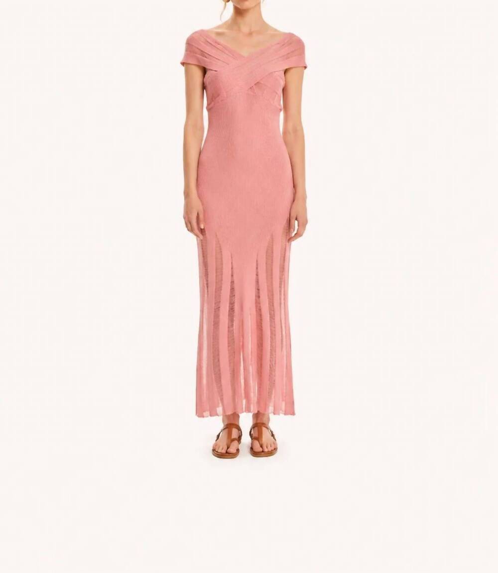 NEW KOURBELA magic sunsets knit maxi dress in summer rose